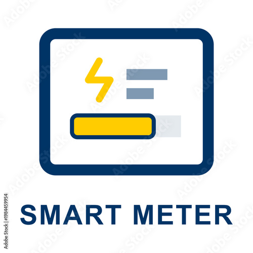 Smart meter icon illustrating energy monitoring and digital utility management