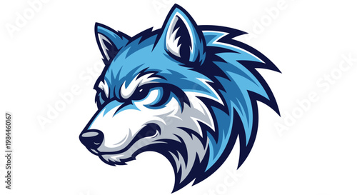 Stylized wolf head illustration vector art of a fierce animal mascot