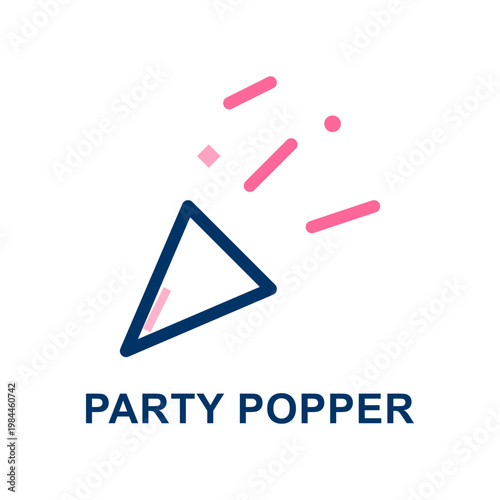 Party popper illustration a celebration symbol with confetti and triangle design