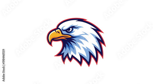 Eagle head illustration vector art of a fierce bird of prey emblem