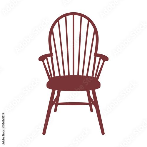 Classic Wooden Adirondack Chair with Spindle Back Design