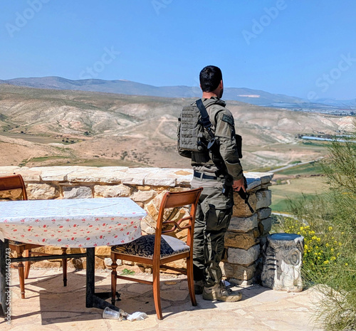 Israeli soldier  on west bank service