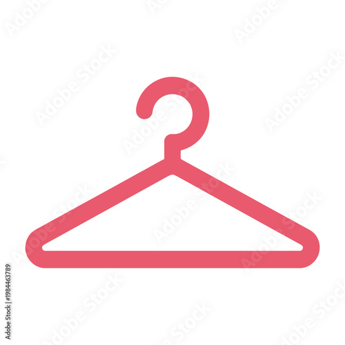 Pink plastic hanger used for hanging clothes in a wardrobe or closet