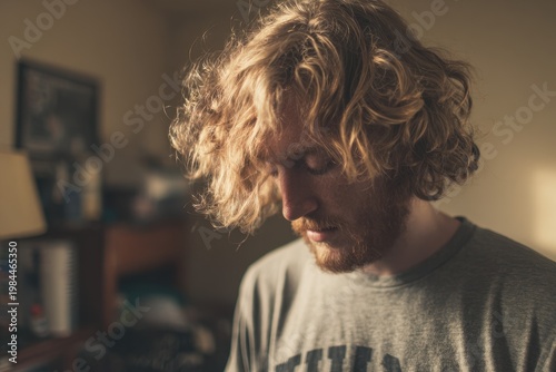 Wallpaper Mural Young adult at home in natural light authentic lifestyle portrait Torontodigital.ca