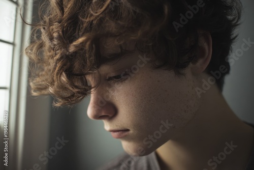 Wallpaper Mural Young adult at home in natural light authentic lifestyle portrait Torontodigital.ca