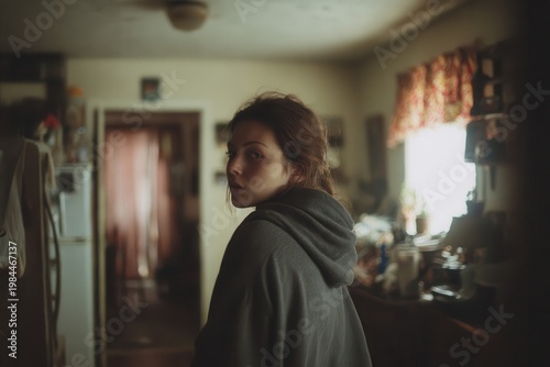 Wallpaper Mural Young adult at home in natural light authentic lifestyle portrait Torontodigital.ca