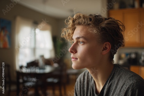 Wallpaper Mural Young adult at home in natural light authentic lifestyle portrait Torontodigital.ca