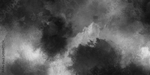 Abstract white and gray isolated cloud cumulus clouds. Gray aquarelle painted realistic fog or mist smoky textured canvas design. White and ash messy wall stucco texture background.	