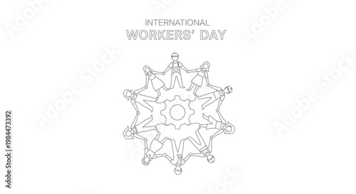 International Workers Day Labor Emblem.