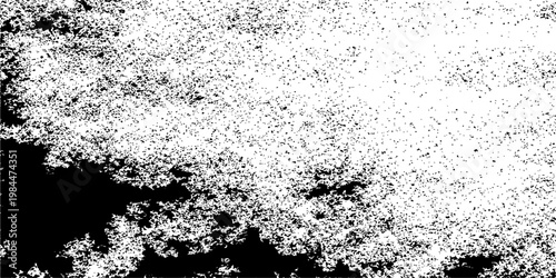 A black and white abstract grunge background featuring a textured stone wall pattern with dirty paint splashes and cold liquid water drops on a grey concrete surface