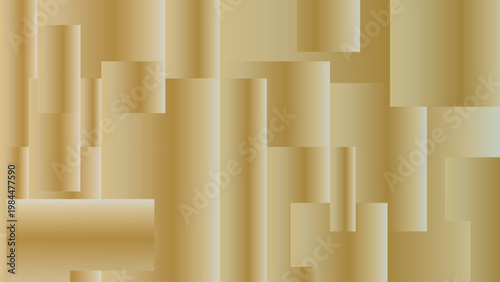 Abstract Geometric Background with Overlapping Golden Rectangular Shapes and Metallic Gradient Texture, Art & Illustration