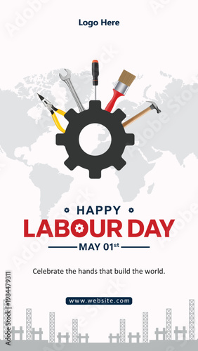 International labour day reel story post template