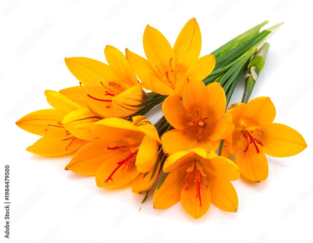 Fototapeta premium Crocus bouquet on white.