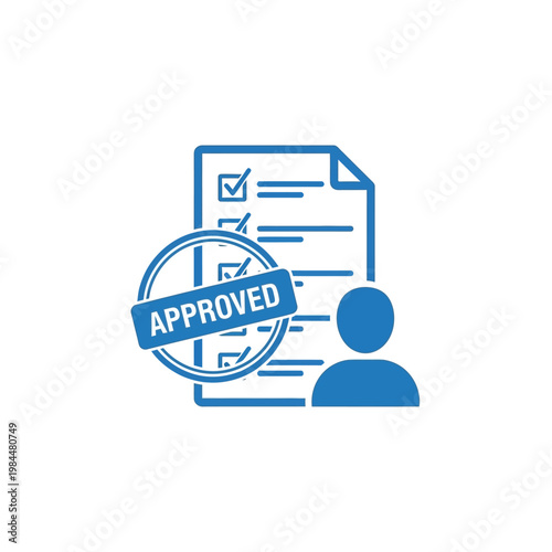 Approved document with checklist and user icon.