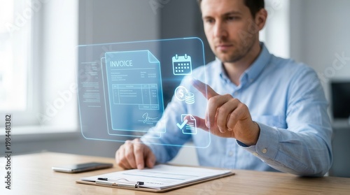 Automated digital invoice system for efficient payment and accounts payable management.