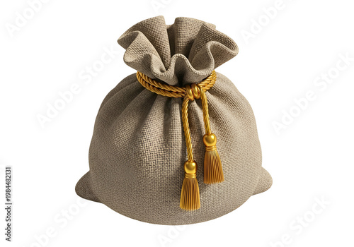 Elegant Drawstring Gift Bag Made of Soft Fabric with Decorative Tassels for Special Occasions