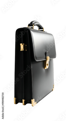Elegant Black Briefcase with Gold Hardware for Business Professionals