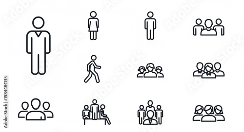 Collection of simplified human figures and group icons.