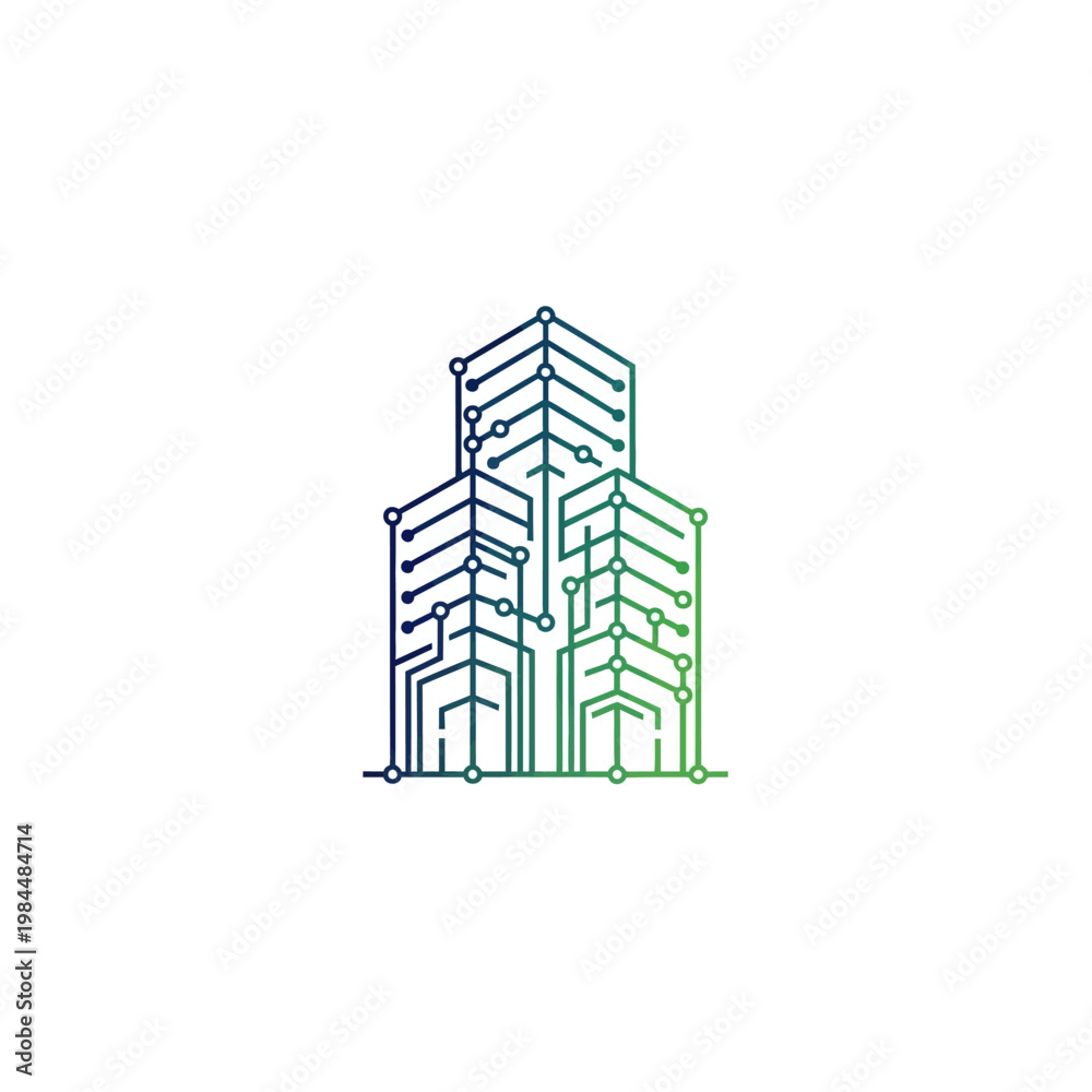 Obraz premium Modern cityscape with sleek skyscrapers.