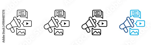 Promotion Icon Different Style Outline Collection Set Vector Illustration