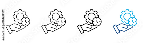 Time Management Icon Different Style Outline Collection Set Vector Illustration