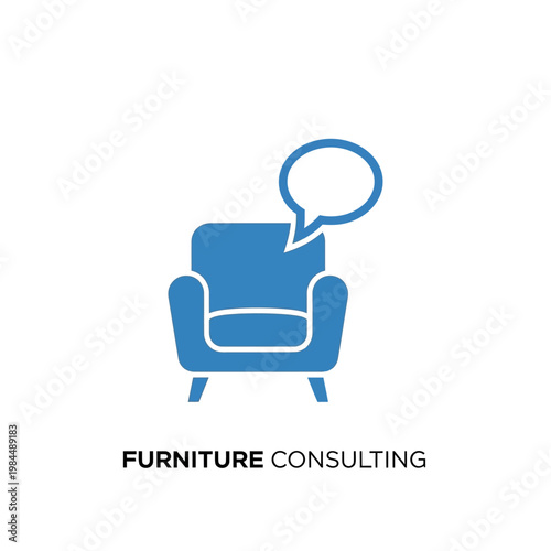 Furniture consulting service icon illustration.