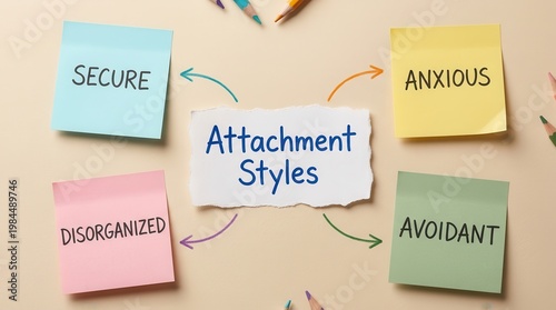 Educational visualization of attachment styles theory for psychotherapy and relational health.
