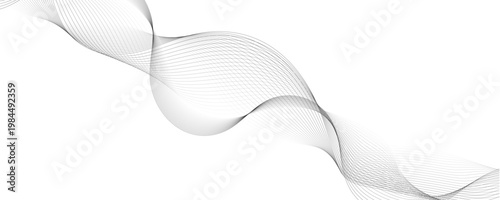 gray wave curve lines banner background design. Digital frequency track equalizer. Stylized line art background. modern soft luxury texture with smooth and clean vector subtle background illustration