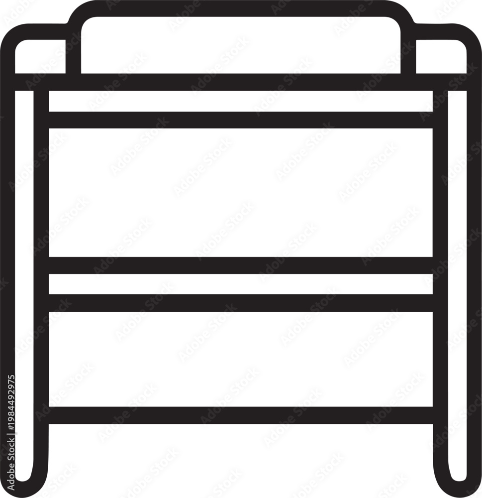 Fototapeta premium A minimalist depiction of a bunk bed, showcasing clean lines and essential form in simple outline.