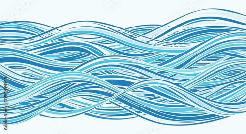abstract blue waves with flowing curved lines