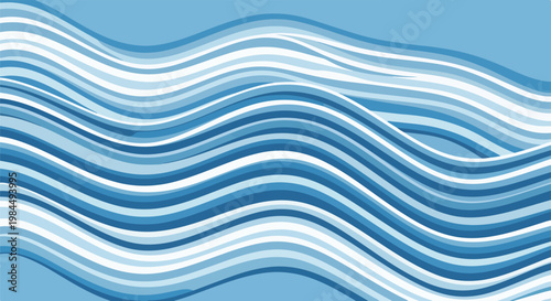 blue abstract wave lines pattern with flowing curved stripes
