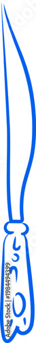 Knife Curved Blade Line Art