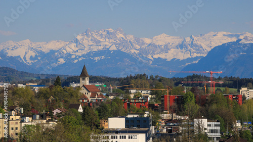 Wetzikon in spring, town in Zurich Canton, Switzerland.
