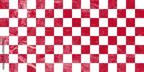seamless repeating pattern with hand drawn checkerboard in red and white. Christmas red checker
