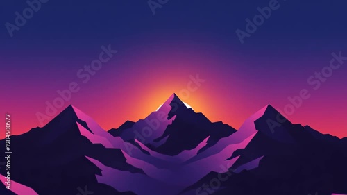 A breathtaking winter panorama of the Colorado Alps features a snowy mountain peak glowing under a vibrant sunrise sky as morning fog settles over the high valley landscape