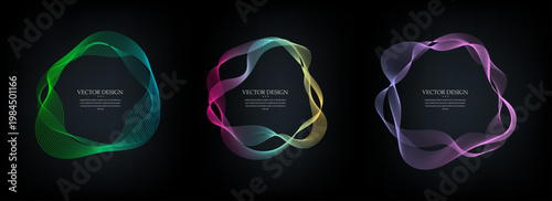 Music wave equalizer vector template. Sound circular depicting audio music. Radial abstract background spectrum. Multicolored vibrations neon sound.