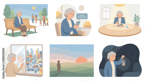 Elderly woman practices stress coping therapy for mental health wellness