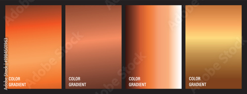 Four vertical rectangles displaying a gradient of warm orange and brown tones