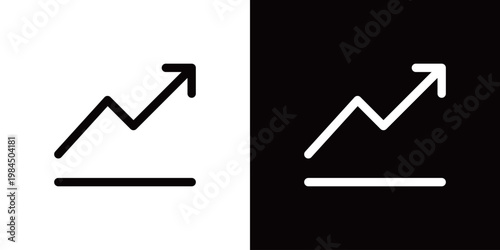 上昇グラフ・矢印・株価や為替のアイコン