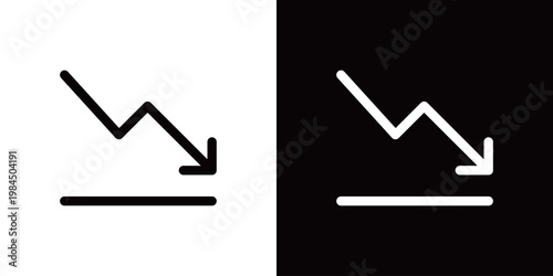 下降グラフ・株価や為替のアイコン