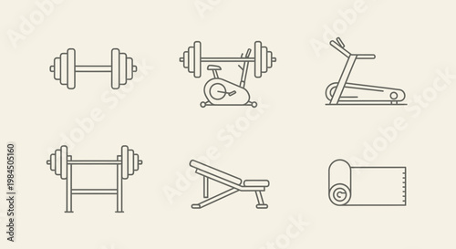 gym equipment icons