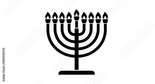Hanukkah menorah with candles