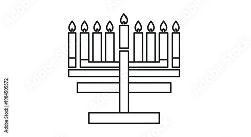Hanukkah menorah with candles