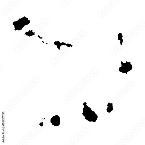 Cabo Verde country map silhouette vector illustration