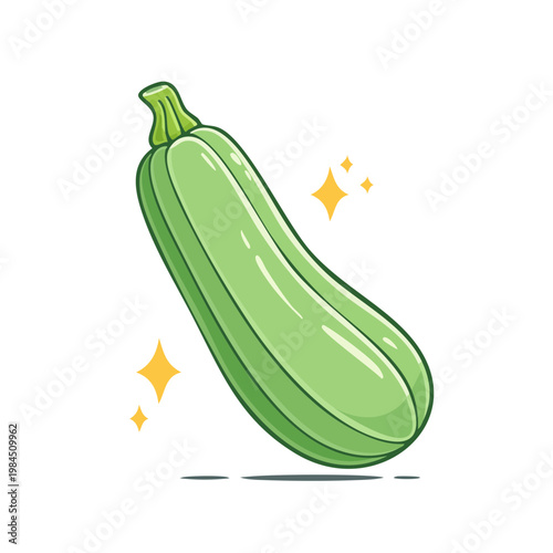 Fresh Green Zucchini Vegetable Isolated Icon Healthy Food Ingredient