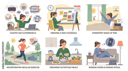 Woman managing stress with healthy habits and coping mechanisms daily