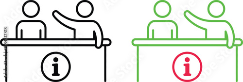 Visual representation of information sharing between two individuals at a table