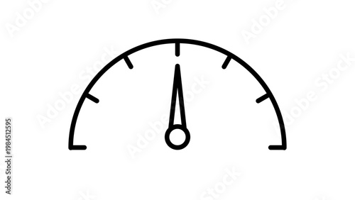 Obraz na płótnie Minimalist Dashboard Gauge and Speedometer Semicircular Black Line Vector Icon on White Background, Featuring Editable Stroke for Performance, Speed, and Measurement Graphic Illustration
