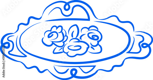 Vintage Hand Drawn Food Tray