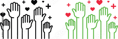 Symbolic representation of unity and support with positive and vibrant elements